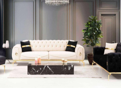 Stylish Chesterfield sofa set stainless steel furniture sofas armchair couch set